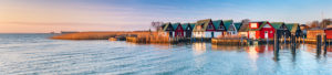 Deutschland, Mecklenburg-Vorpommern, Nationalpark Vorpommersche Boddenlandschaft, Fischland-Darß-Zingst, Halbinsel Darß, Ahrenshoop, Hafen Althagen im Morgenlicht, Panorama Deutschland, Mecklenburg-Vorpommern, Nationalpark Vorpommersche Boddenlandschaft, Fischland-Darß-Zingst, Halbinsel Darß, Ahrenshoop, Hafen Althagen im Morgenlicht, Panorama